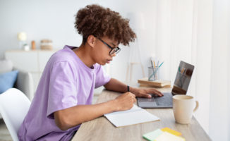 Teen on computer