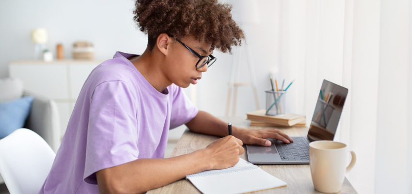 Teen on computer