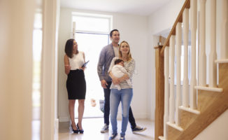 Young family touring home