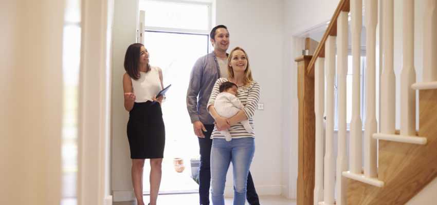 Young family touring home